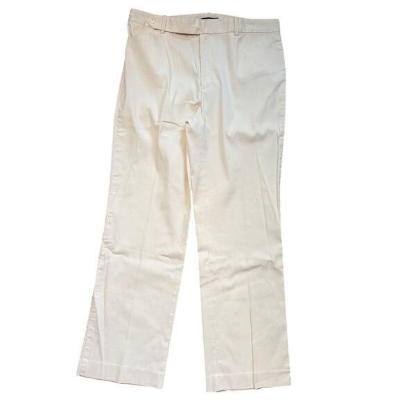 Lauren Ralph Lauren Women’s Size 12 Pin-Striped Cotton Straight Pants 30″ Inseam - Picture 1 of 8